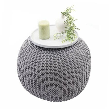 Pouf Sitzhocker  40x50cm grau Strickhocker grau