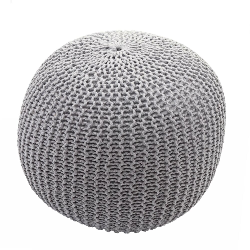 Pouf Sitzhocker  40x50cm grau Strickhocker grau