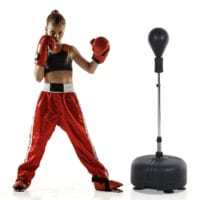 Punchingball Set Standboxsack Stand-Punchingball + Handschuhe