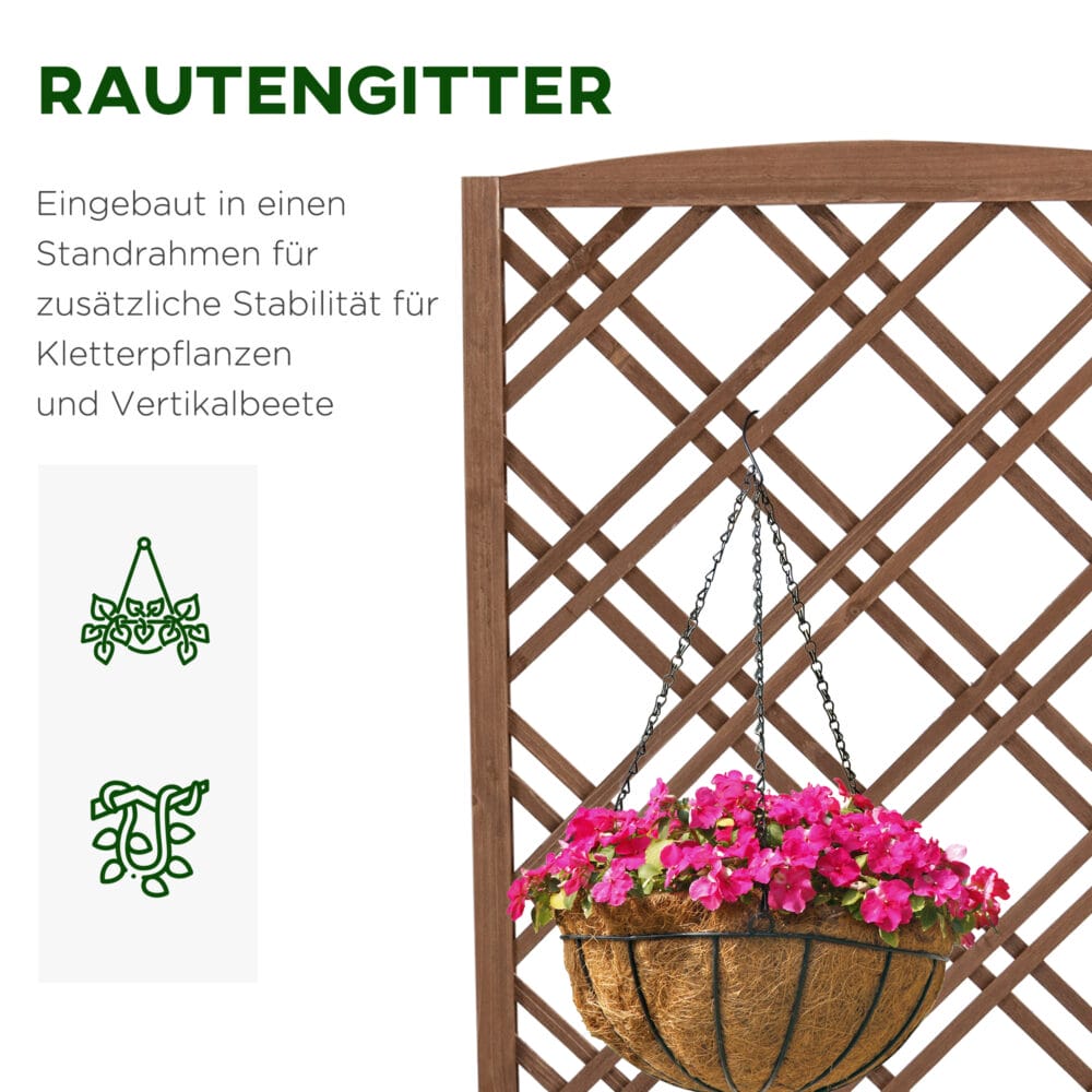 Rankhilfe Rosenbogen mit Pflanzkasten Trennwand
