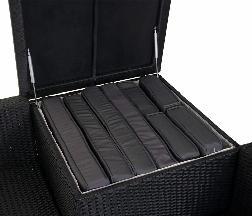 Rattan Lounge Sitzgruppe mit extra Kissenbox