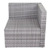 Rattan Lounge SunShine II Garten Sitzgruppe ~ grau Polster creme