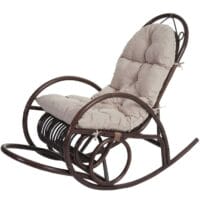 Rattan Schaukelstuhl Derby ~ Auflage creme