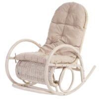 Rattan Schaukelstuhl Esmeraldas ~ Auflage creme