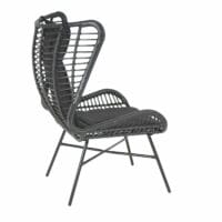 Rattan Sessel mit Hocker Balkon-Set Stuhl+Hocker anthrazit