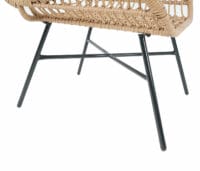 Rattan Sessel mit Hocker Balkon-Set Stuhl+Hocker naturfarben