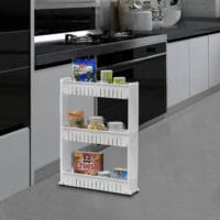 Rollregal 72x12x54.5cm 3 Etagen Weiss