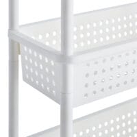 Rollregal 77x22x48cm mit Körben 3 Etagen Weiss