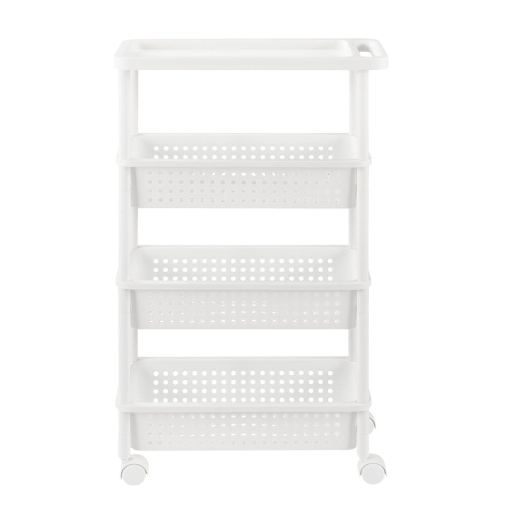 Rollregal 100x22x48cm Rollwagen Weiss