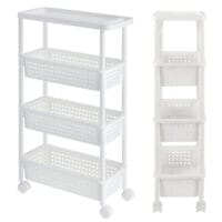 Rollregal 100x22x48cm Rollwagen Weiss