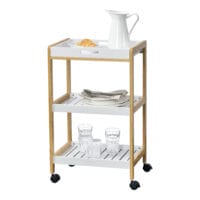 Servierwagen Lugano 75x46x35cm Rollwagen mit Ablage Weiss Natur