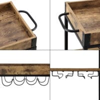 Servierwagen Thalwil 89.5x67x40cm Rollwagen mit Flaschenhalter