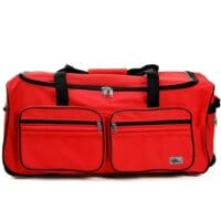 Reisetasche mit Trolleyfunktion 85L rot - Hängeschloss