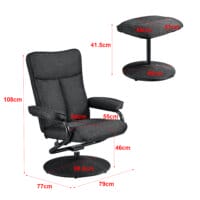 Relaxsessel Lohja 108x79x77 cm verstellbar mit Fusshocker Stoff