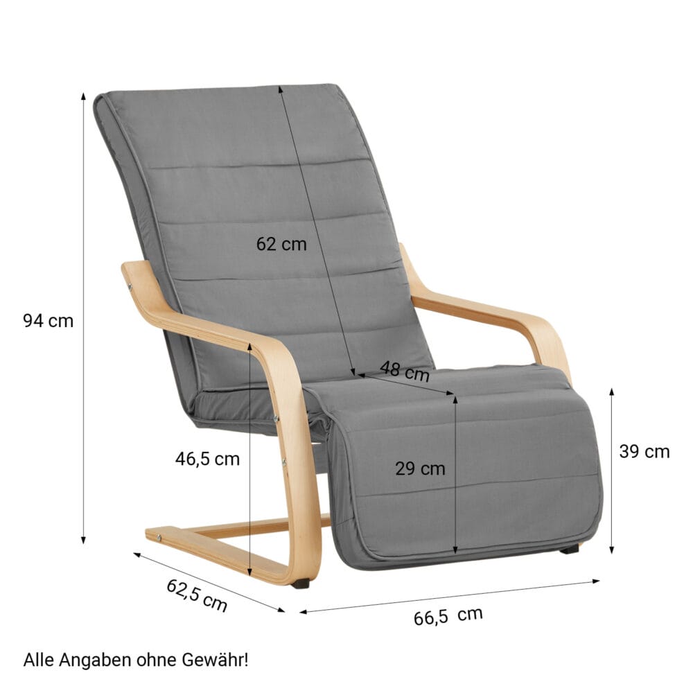 Relaxsessel mit Fussstütze Grau