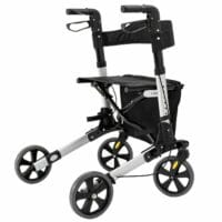 Rollator Gehilfe Alu bis 136kg + Tasche + faltbar