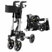 Rollator Gehilfe Alu bis 136kg + Tasche + faltbar