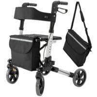 Rollator Gehilfe Alu bis 136kg + Tasche + faltbar