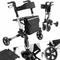 Rollator Gehilfe Alu bis 136kg + Tasche + faltbar