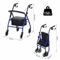 Rollator Gehilfe mit Sitz 2in1 ~ faltbar und höhenverstellbar