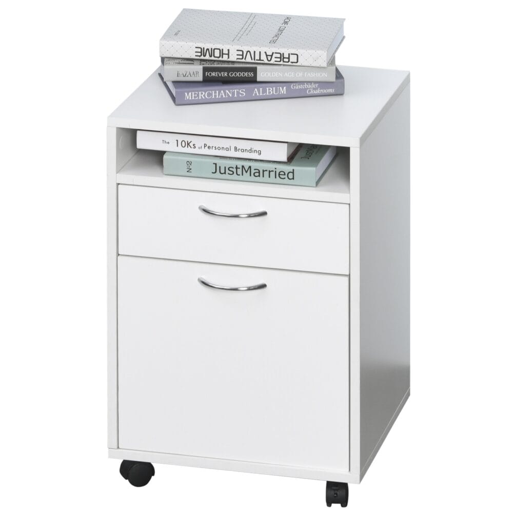 Rollcontainer Aktenschrank 40B x 35T x 60H cm weiss
