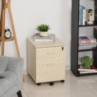 Rollcontainer Aktenschrank abschliessbar 2 Schubladen natur
