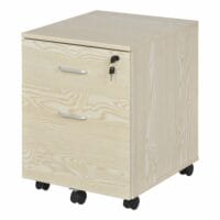 Rollcontainer Aktenschrank abschliessbar 2 Schubladen natur