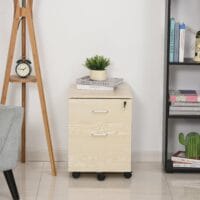 Rollcontainer Aktenschrank abschliessbar 2 Schubladen natur