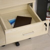 Rollcontainer Aktenschrank abschliessbar 2 Schubladen natur
