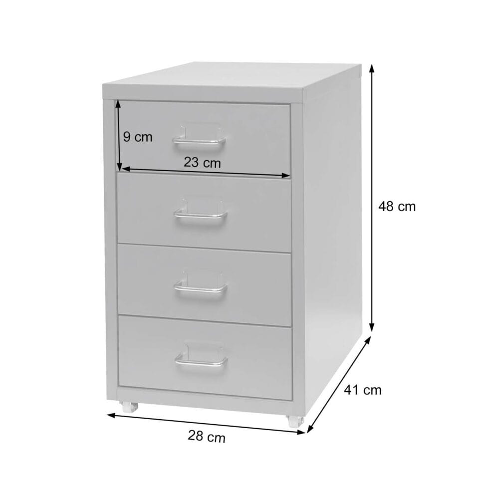 Rollcontainer Boston 4 Schubladen 48x28x41cm weiss