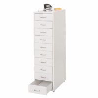 Rollcontainer Boston10 Schubladen Stahlschrank 110x28x41cm weiss