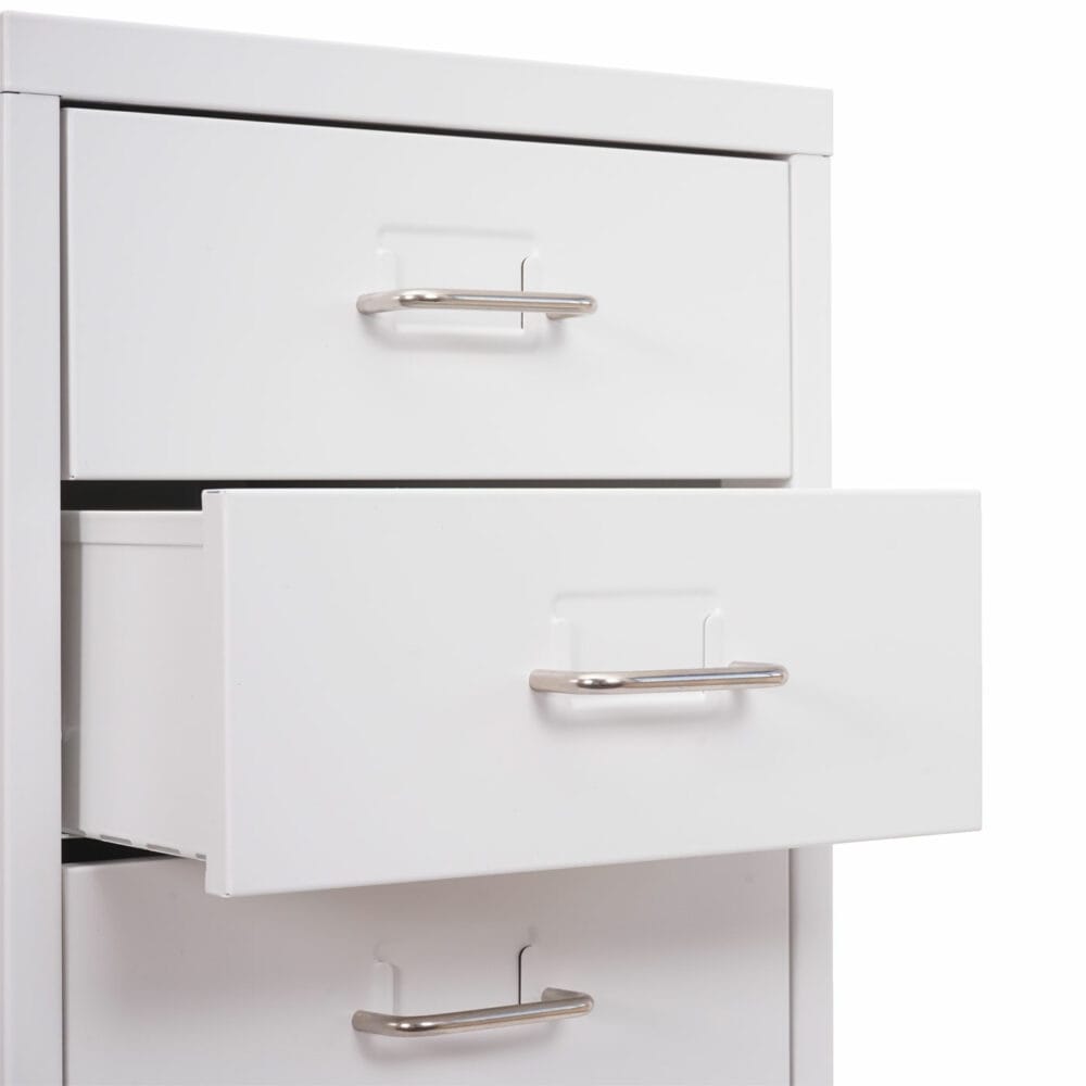 Rollcontainer Boston10 Schubladen Stahlschrank 110x28x41cm weiss