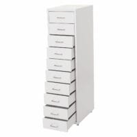 Rollcontainer Boston10 Schubladen Stahlschrank 110x28x41cm weiss