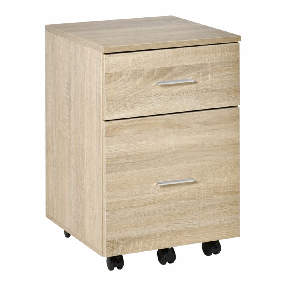 Rollcontainer Bürocontainer 2 Schubladen natur