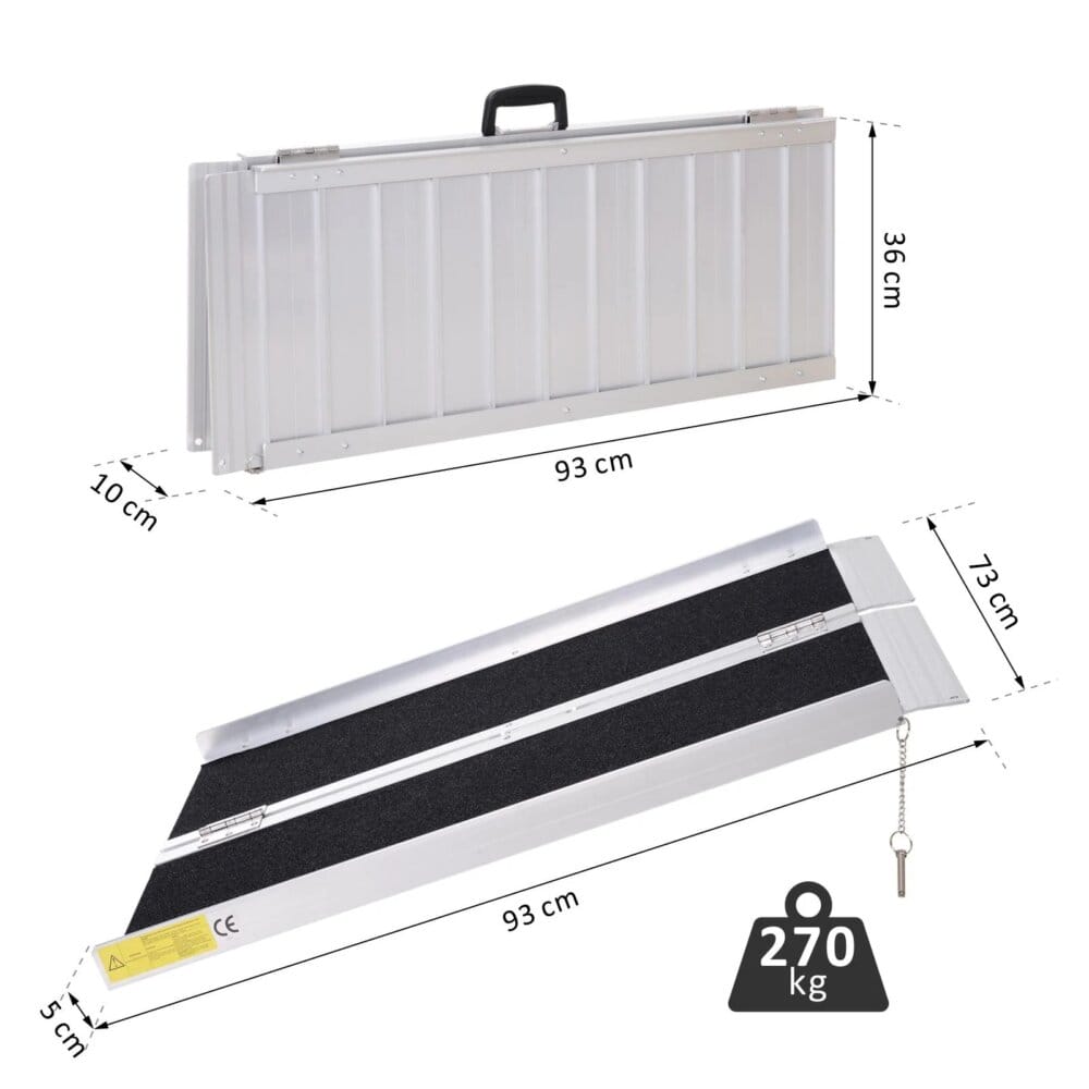 Rollstuhlrampe Auffahrrampe Faltbar 95x73cm