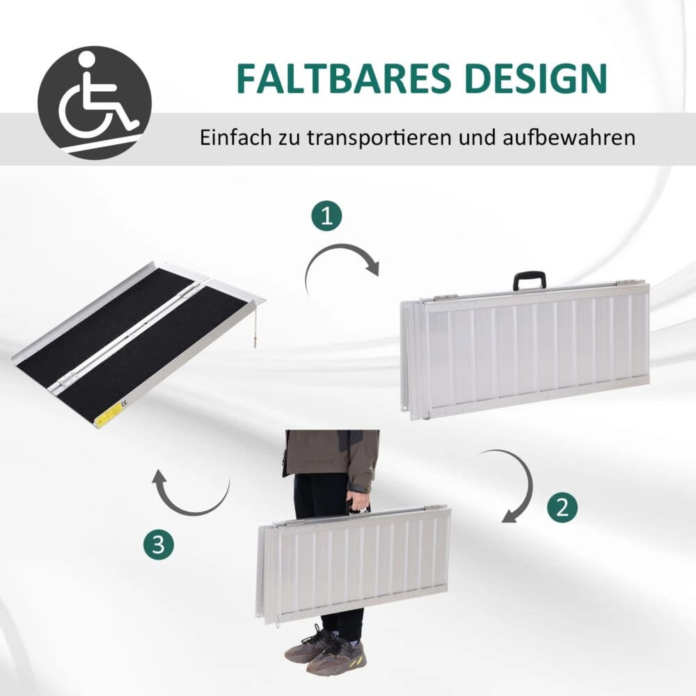 Rollstuhlrampe Auffahrrampe Faltbar 95x73cm