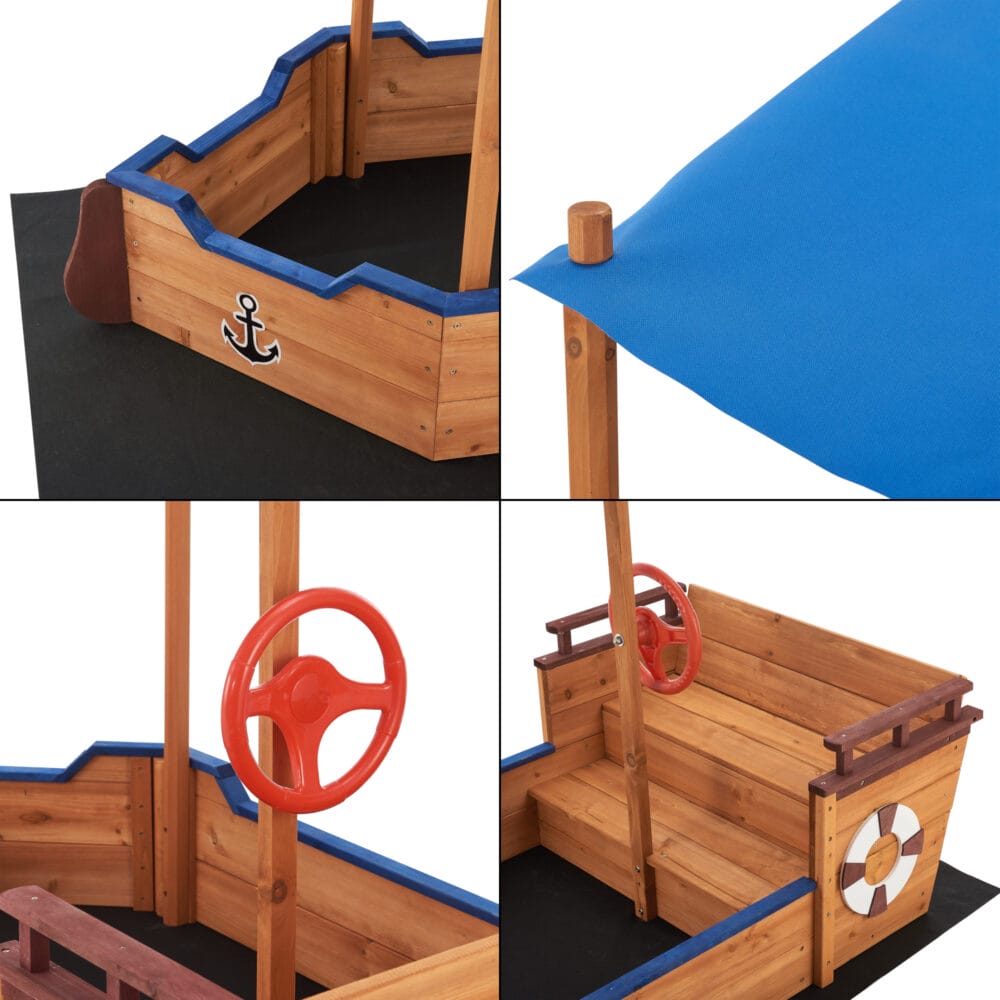 Sandkasten Grömitz Segelschiff 103x160x78cm