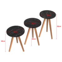 Beistelltisch Set Snede 3er Set Marmoroptik Schwarz