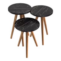 Beistelltisch Set Snede 3er Set Marmoroptik Schwarz