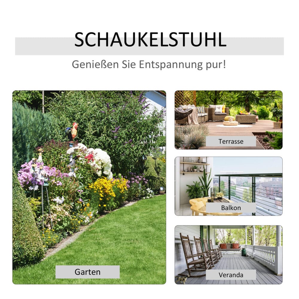Schaukelstuhl Gartenstuhl Bambus natur