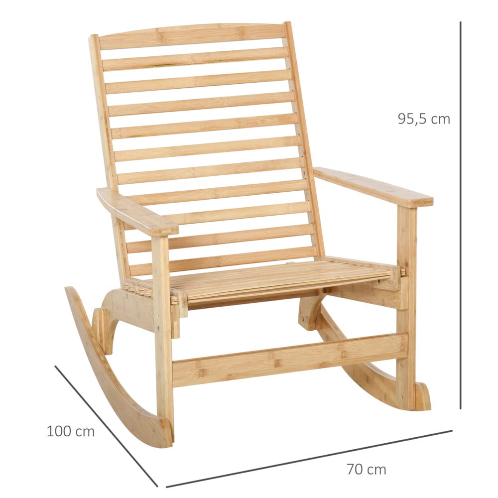 Schaukelstuhl Gartenstuhl Bambus natur