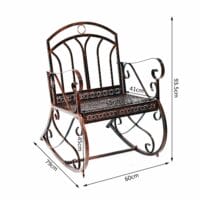 Schaukelstuhl Gartenstuhl Metall Bronze