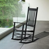 Schaukelstuhl Gartenstuhl mit Armlehne Pappelholz schwarz