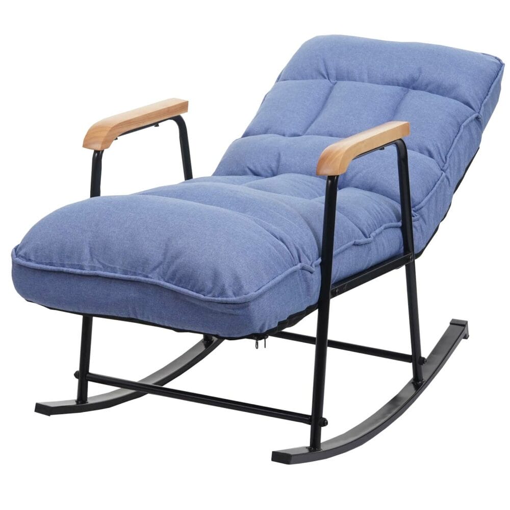 Schaukelstuhl JAM-K40 Relaxsessel Liegefunktion Metall blau
