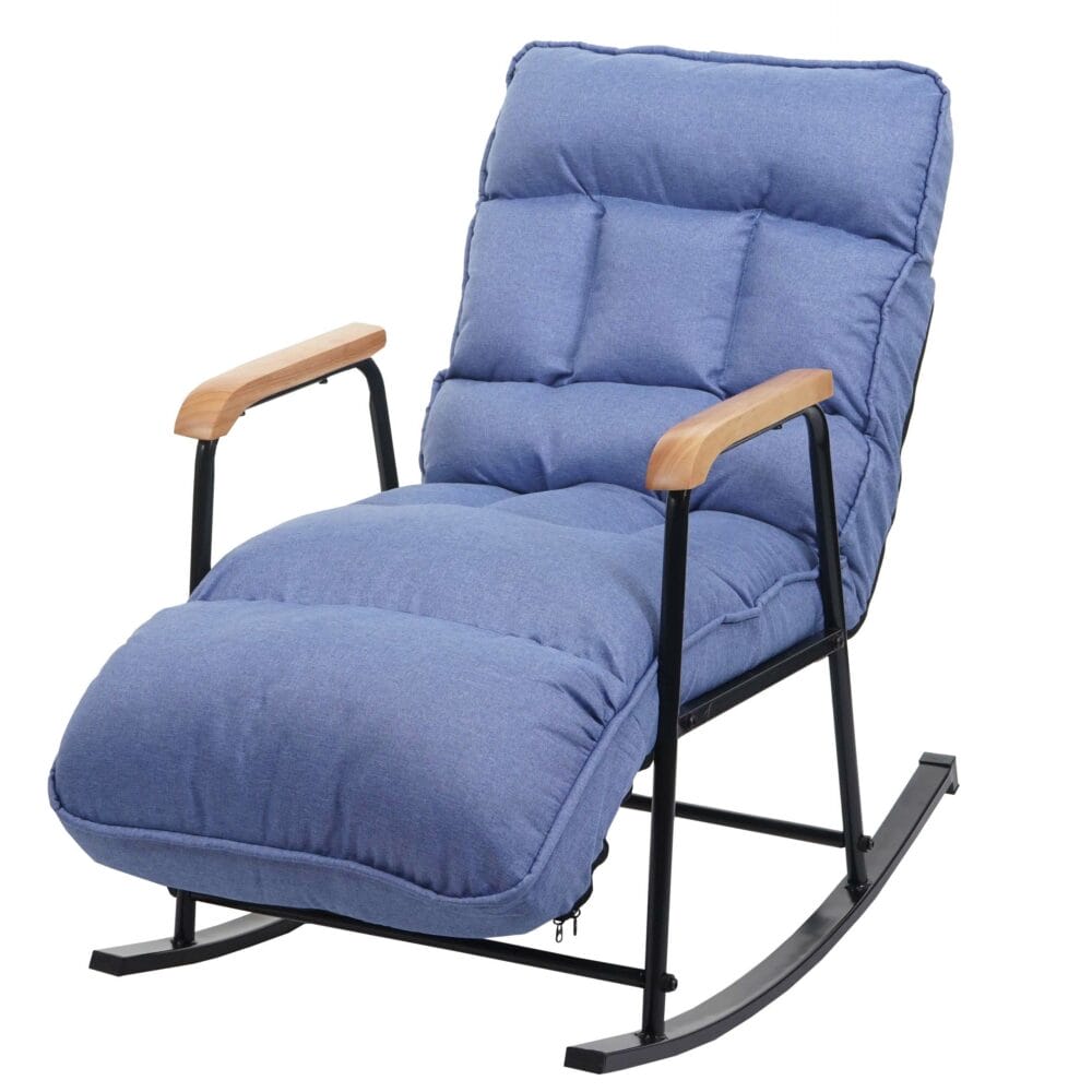 Schaukelstuhl JAM-K40 Relaxsessel Liegefunktion Metall blau