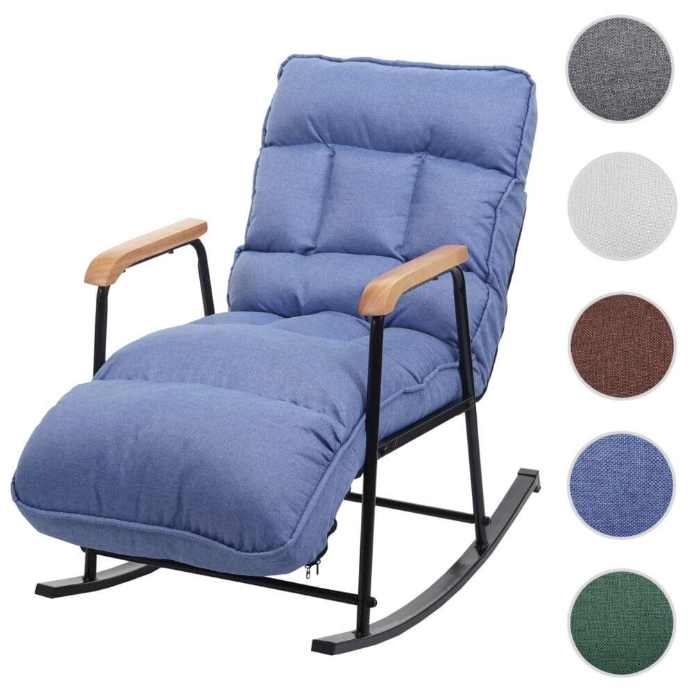 Schaukelstuhl JAM-K40 Relaxsessel Liegefunktion Metall blau