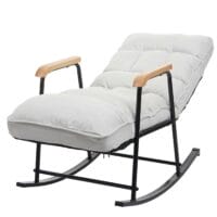 Schaukelstuhl JAM-K40 Relaxsessel Liegefunktion Metall creme-beige
