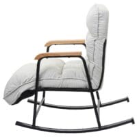 Schaukelstuhl JAM-K40 Relaxsessel Liegefunktion Metall creme-beige