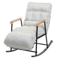 Schaukelstuhl JAM-K40 Relaxsessel Liegefunktion Metall creme-beige