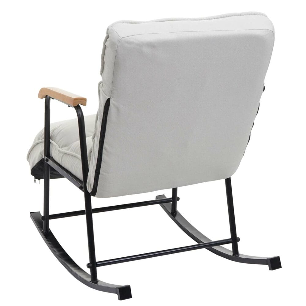 Schaukelstuhl JAM-K40 Relaxsessel Liegefunktion Metall creme-beige